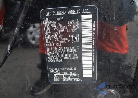 2023 Nissan Armada S 4Wd из США, поврежденный, VIN JN8AY2ED2P9695256